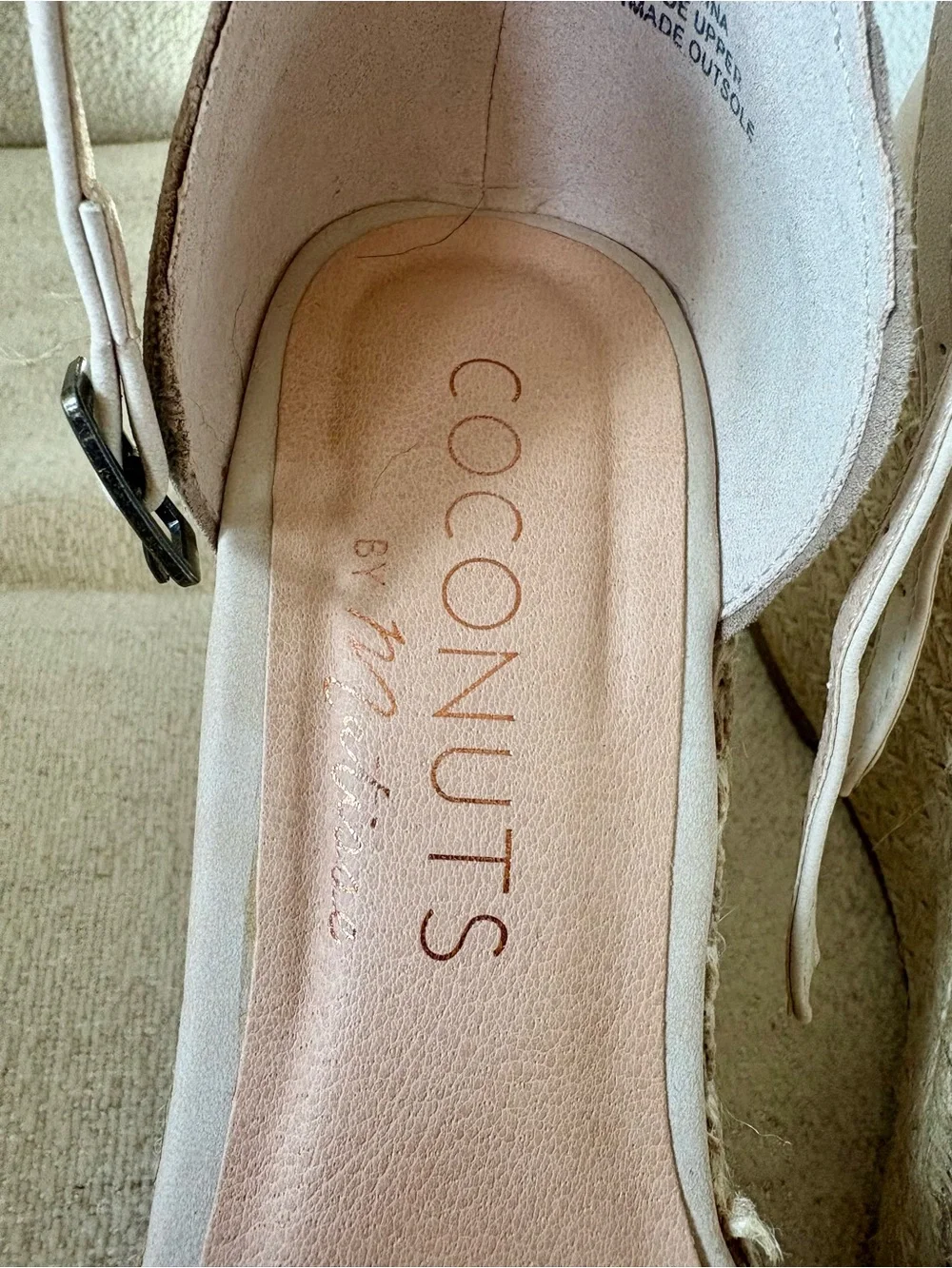 Coconuts by Matisse Nude Blush Espadrille Wedge Sandals with Ankle Strap